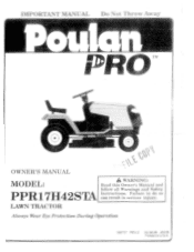 Poulan PPR17H42STA User Manual