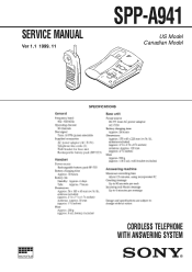 Sony A941 Service Manual