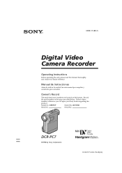 Sony DCR-PC7 Operating Instructions (English and Spanish)