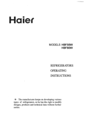 Haier HBF55W User Manual