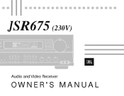 JBL JSR 675 Owners Manual English