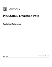 Lexmark MX718 PRESCRIBE Emulation P41g Technical Reference -- July 2017