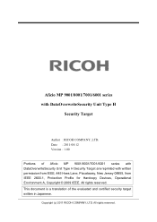 Ricoh Aficio MP 8001 SP Security Target