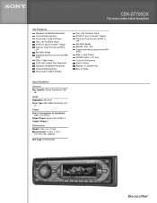 Sony CDX-GT705DX Marketing Specifications