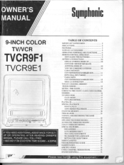 Symphonic TVCR9F1 Owner's Manual