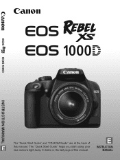 Canon EOS Rebel XS 18-55IS Kit EOS DIGITAL REBEL XS/EOS 1000D Instruction Manual