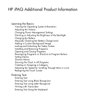 HP Hx2790b HP iPAQ hx2000 Pocket PC Series Additional Product Information