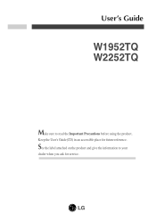 LG W1952TQ-TF.AUSMAPN Owner's Manual (English)