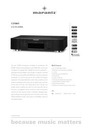 Marantz CD5005 Specification Sheet