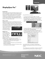 NEC PA301W-BK MultiSync PA231W-BK : DisplaySync Pro Technology Paper