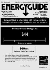 GE GTE18ISHSS Energy Guide
