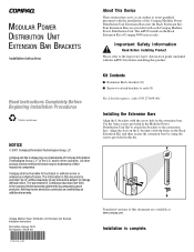 HP 252663-B31 Modular Power Distribution Unit Extension Bar Brackets Installation Instructions