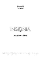 Insignia NS-32D311NA15 User Manual NS-32D311MX15 (English)