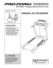 ProForm 585 Perspective Treadmill Portuguese Manual