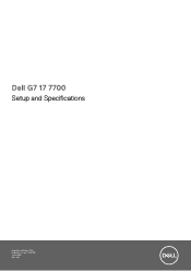 Dell G7 17 7700 Setup and Specifications