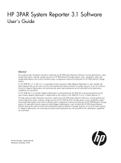 HP 3PAR StoreServ 7200 2-node HP 3PAR System Reporter 3.1.0 Software User's Guide (QL226-96645, December 2012)