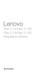 Lenovo Flex 2-15 Laptop Lenovo Regulatory Notice for European Countries - Lenovo Flex 2-14, Flex 2-14D, Flex 2-15, Flex 2-15D
