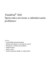 Lenovo ThinkPad X60s (Slovakian) Service and Troubleshooting Guide