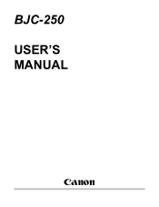 Canon BJC-250 Series User Manual