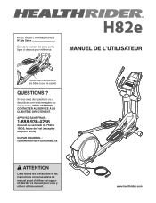 HealthRider H82e Elliptical Canadian French Manual