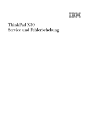 Lenovo ThinkPad X30 German - Service and Troubleshooting Guide for ThinkPad X30