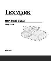 Lexmark 16C0201 MFP X4500 Option Setup Guide