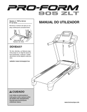 ProForm 905 Zlt Treadmill Portuguese Manual