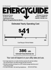 Whirlpool ET0MSRXTB Energy Guide