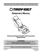 Troy-Bilt CSV 060 Operation Manual
