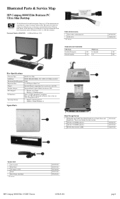 HP 8000f Illustrated Parts & Service Map: HP Compaq 8000f Elite Business PC