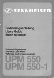 Sennheiser UPM 550 Instructions for Use