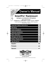 Tripp Lite SMX500RT1U Owner's Manual for SmartPro Rack 932259
