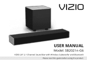 Vizio SB2021n-G6 User Manual