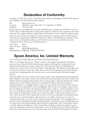 Epson 585Wi Warranty Statement