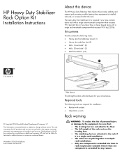 HP 10642 HP Heavy Duty Stabilizer Rack Option Kit Installation Instructions