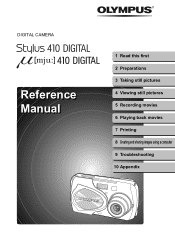 Olympus 225465 Stylus 410 Digital Reference Manual (English)