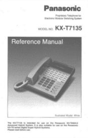 Panasonic KXT7135W KXT7135 User Guide