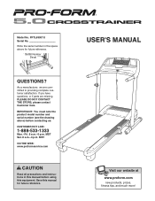 ProForm 5.0 Treadmill English Manual