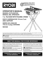Ryobi WS720 Operation Manual