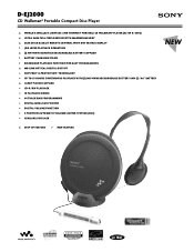 Sony D-EJ2000 Marketing Specifications