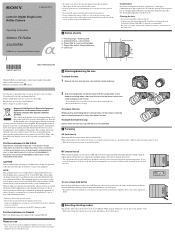 Sony SAL 500F80 Operating Instructions