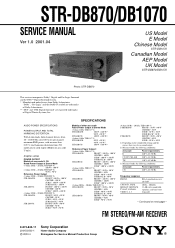 Sony STR-DB1070 Service Manual