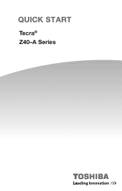 Toshiba Tecra Z40-A4301M Quick Start Web PDF for Tecra Z40-A