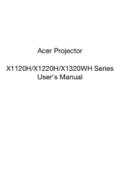 Acer X1320WH User Manual