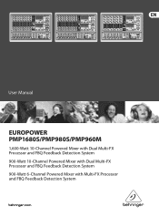 Behringer EUROPOWER PMP1680S Manual