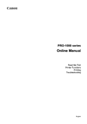 Canon imagePROGRAF PRO-1000 series User Manual