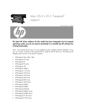 HP Designjet 5000 HP Designjet Printers - Mac OS X v10.5 'Leopard' support