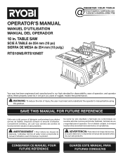 Ryobi RTS10NS Operation Manual