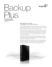 Seagate STCA4000100 Backup Plus Desktop Drive Data Sheet