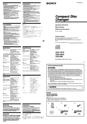 Sony CDX-646 Operating Instructions  (English,Español, Français)